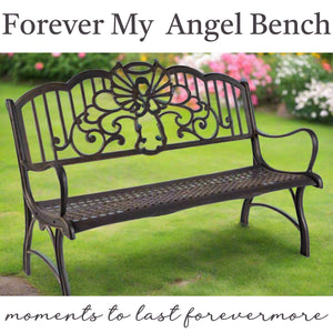 Angel Bench | Cast Iron Outdoor Garden Bench - The Comfort Company