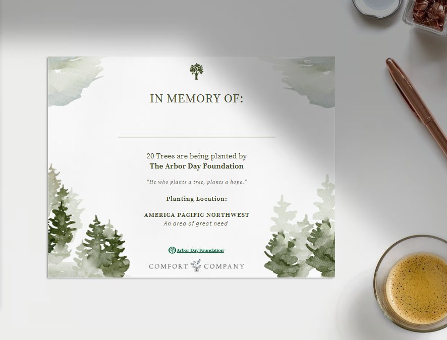 Memorial Tree Planting - A Living, Loving Legacy - The Comfort Company