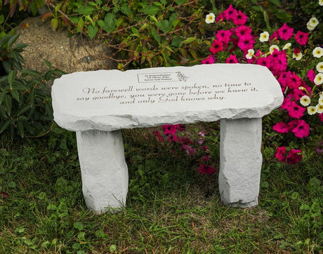 Personalized Memorial Bench | No Farewell Words Were Spoken - The Comfort Company