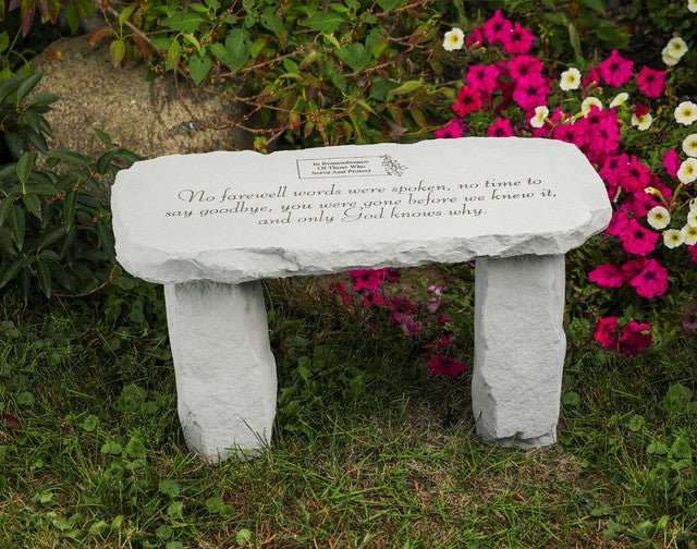 Personalized Memorial Bench | No Farewell Words Were Spoken - The Comfort Company