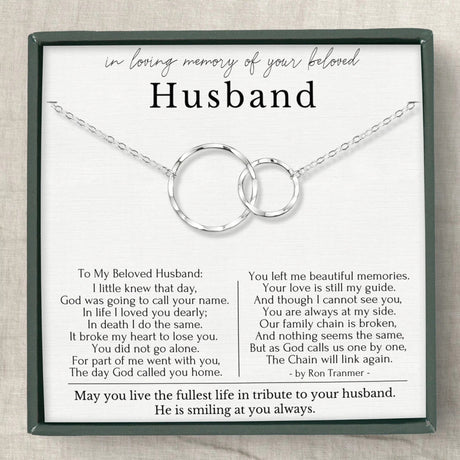 Eternal Rings Memorial Necklace for Loss of Husband Gift - The Comfort Company