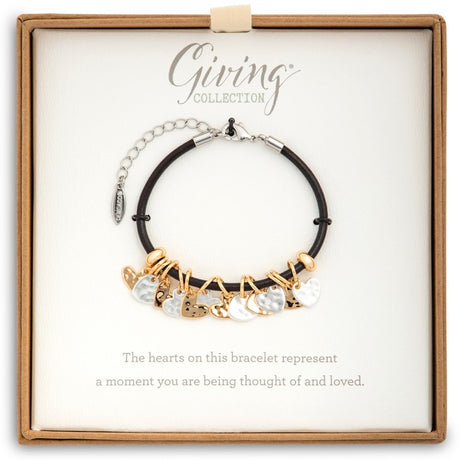 Giving Bracelet with Heart Charms - The Comfort Company