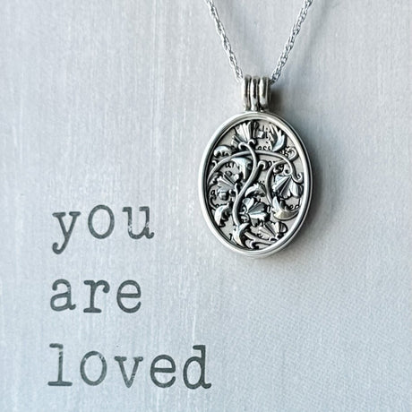 Memorial Jewelry | Eternal Blessings Oval Filigree - The Comfort Company