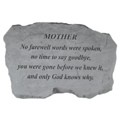 No Farewell Words Were Spoken Memorial Stone - The Comfort Company