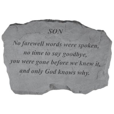 No Farewell Words Were Spoken Memorial Stone - The Comfort Company