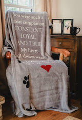 Sympathy Gift for Pet Loss | Pawprints Left by You Blanket - The Comfort Company